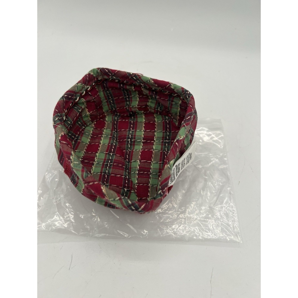 🎄 Longaberger 2009 Tree Trimming Peppermint Twist Basket‎ Liner Only–Plaid–NIP